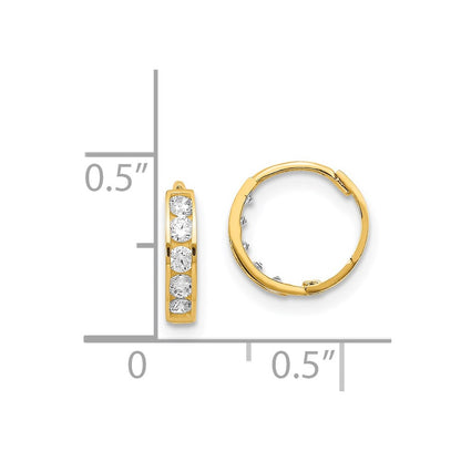 14k Madi K CZ Hinged Hoop Earrings