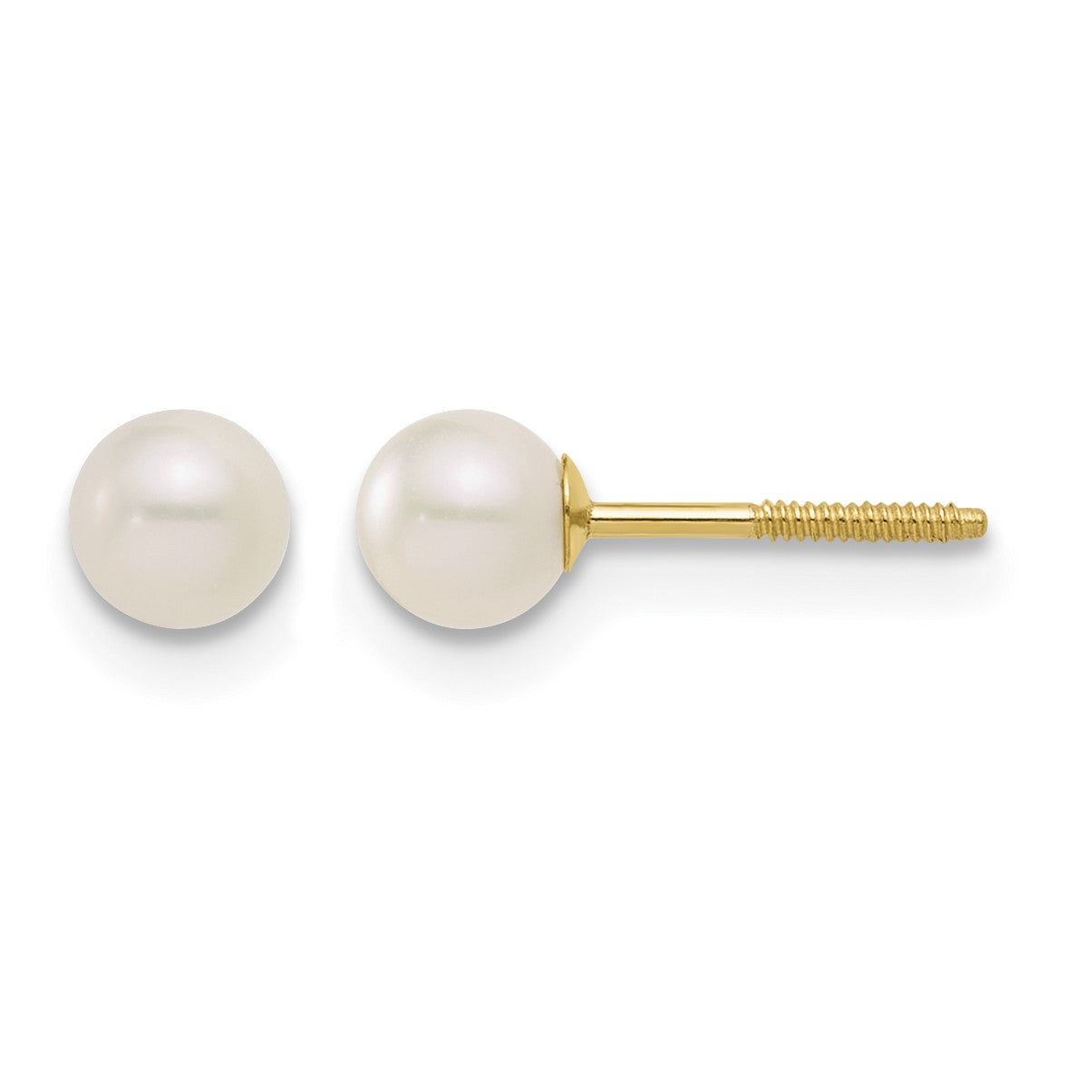 14k Madi K White Freshwater Cultured Pearl 15 inch Necklace/Post Earrings/5.5 inch Bracelet 3-piece Set