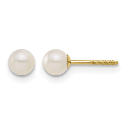 14k Madi K White Freshwater Cultured Pearl 15 inch Necklace/Post Earrings/5.5 inch Bracelet 3-piece Set