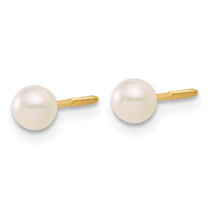 14k Madi K White Freshwater Cultured Pearl 15 inch Necklace/Post Earrings/5.5 inch Bracelet 3-piece Set