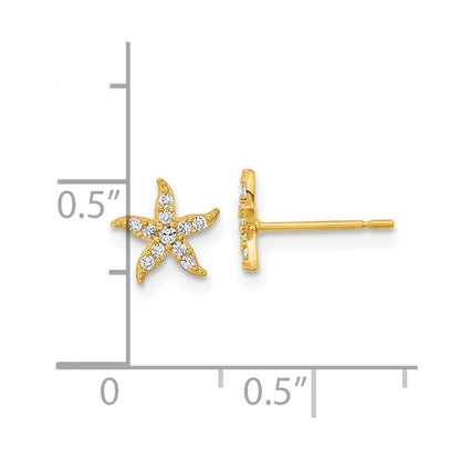 14k Madi K Childrens CZ Starfish Post Earrings