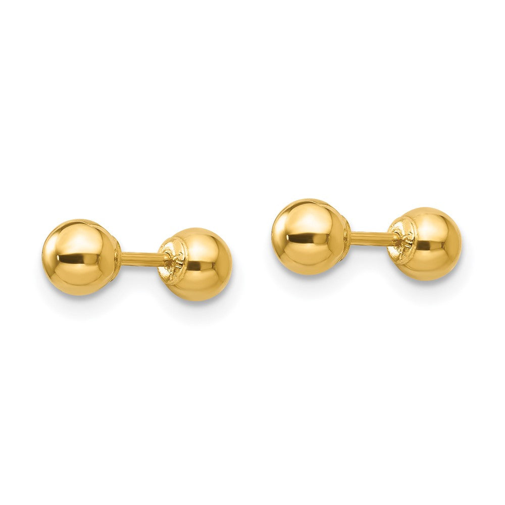 14k Madi K Polished Reversible 4mm Ball Earrings