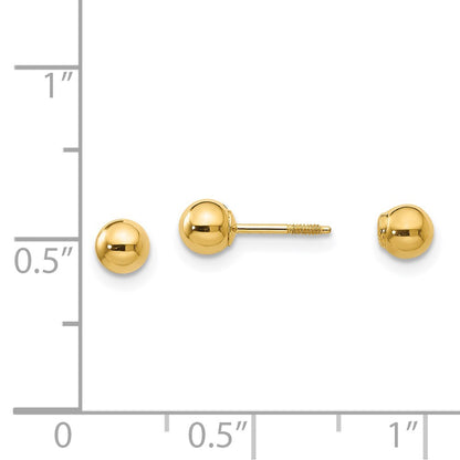 14k Madi K Polished Reversible 4mm Ball Earrings