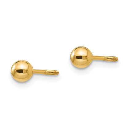14k Madi K Polished 4mm Ball Screwback Post Earrings