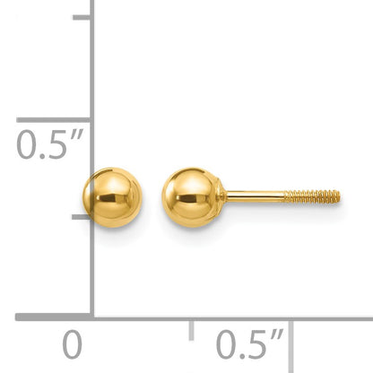 14k Madi K Polished 4mm Ball Screwback Post Earrings