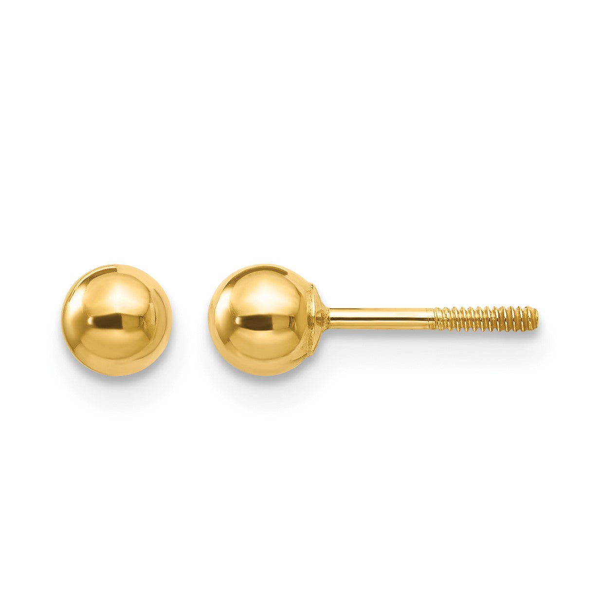 14k Madi K Polished 4mm Ball Screwback Post Earrings
