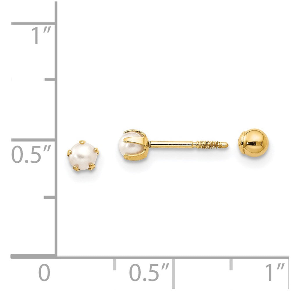 14k Madi K Reversible FW Cultured Pearl & Bead Earrings