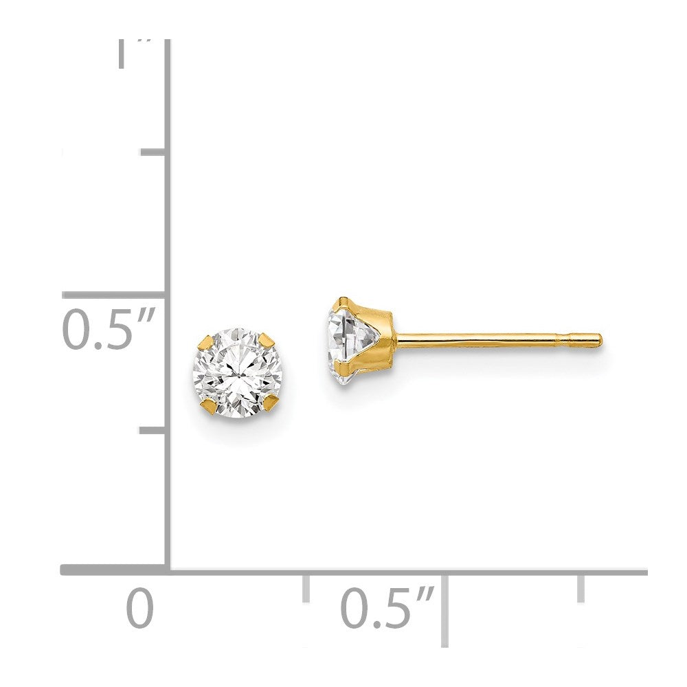 14k Madi K 4mm CZ Post Earrings