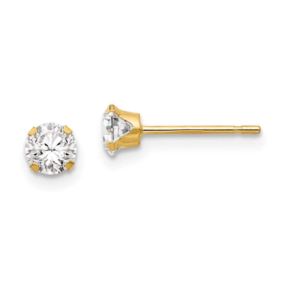 14k Madi K 4mm CZ Post Earrings