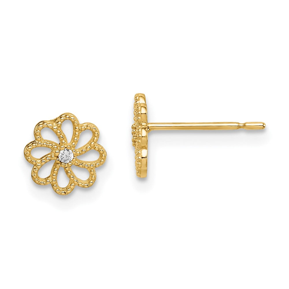 14k Madi K CZ Flower Post Earrings