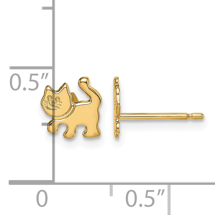 14k Madi K Kitten Childrens Post Earrings