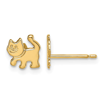 14k Madi K Kitten Childrens Post Earrings