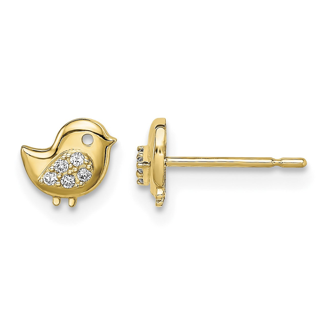 14k Madi K CZ Bird Childrens Post Earrings