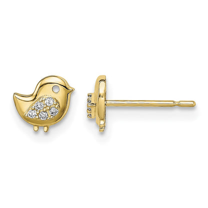 14k Madi K CZ Bird Childrens Post Earrings