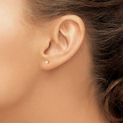 14k Madi K 3.00mm Synthetic Lab Created Opal Post Earrings