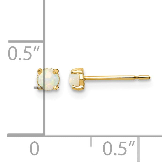 14k Madi K 3.00mm Synthetic Lab Created Opal Post Earrings