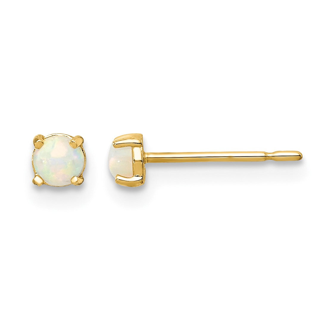 14k Madi K 3.00mm Synthetic Lab Created Opal Post Earrings