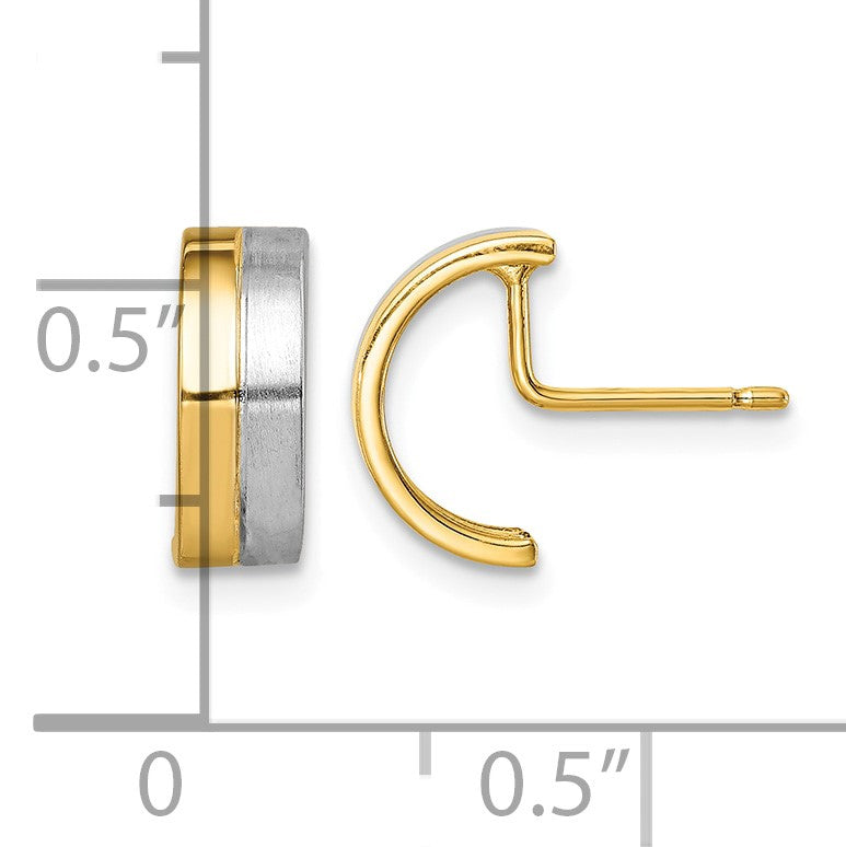 14k w/Rhodium Madi K Half Circle Post Earrings