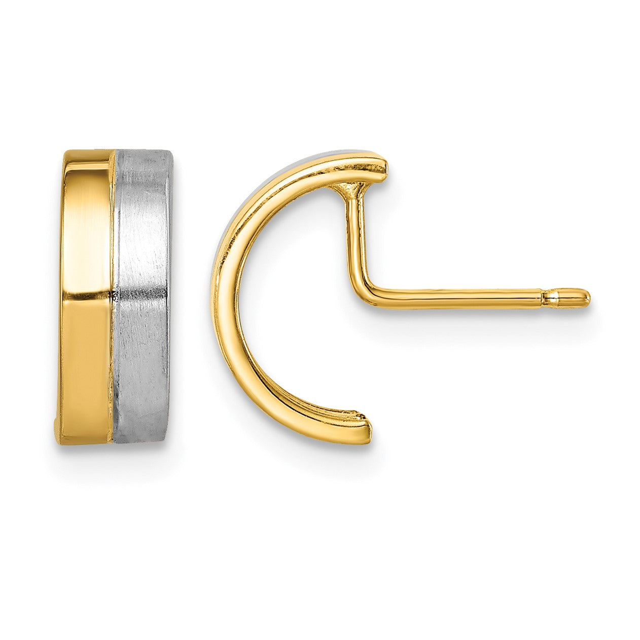 14k w/Rhodium Madi K Half Circle Post Earrings