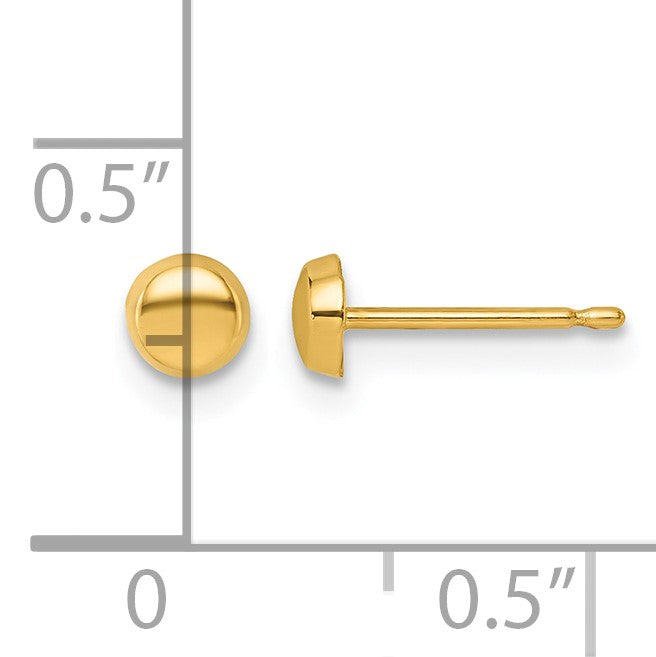 14K Polished 4mm Button Post Earrings