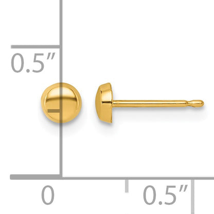 14K Polished 4mm Button Post Earrings