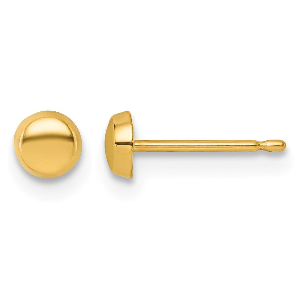 14K Polished 4mm Button Post Earrings