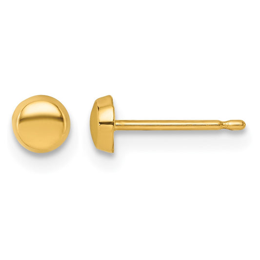 14K Polished 4mm Button Post Earrings