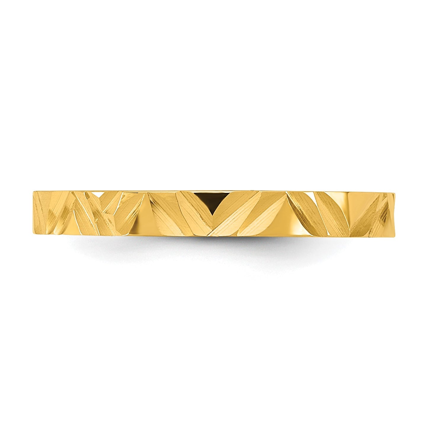 14K Madi K Diamond-cut Zig-Zag Design 2mm Flat Band Size 3 Baby / Children's Ring
