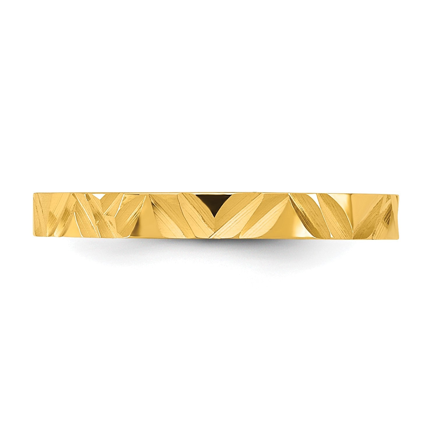 14K Madi K Diamond-cut Zig-Zag Design 2mm Flat Band Size 3 Baby / Children's Ring