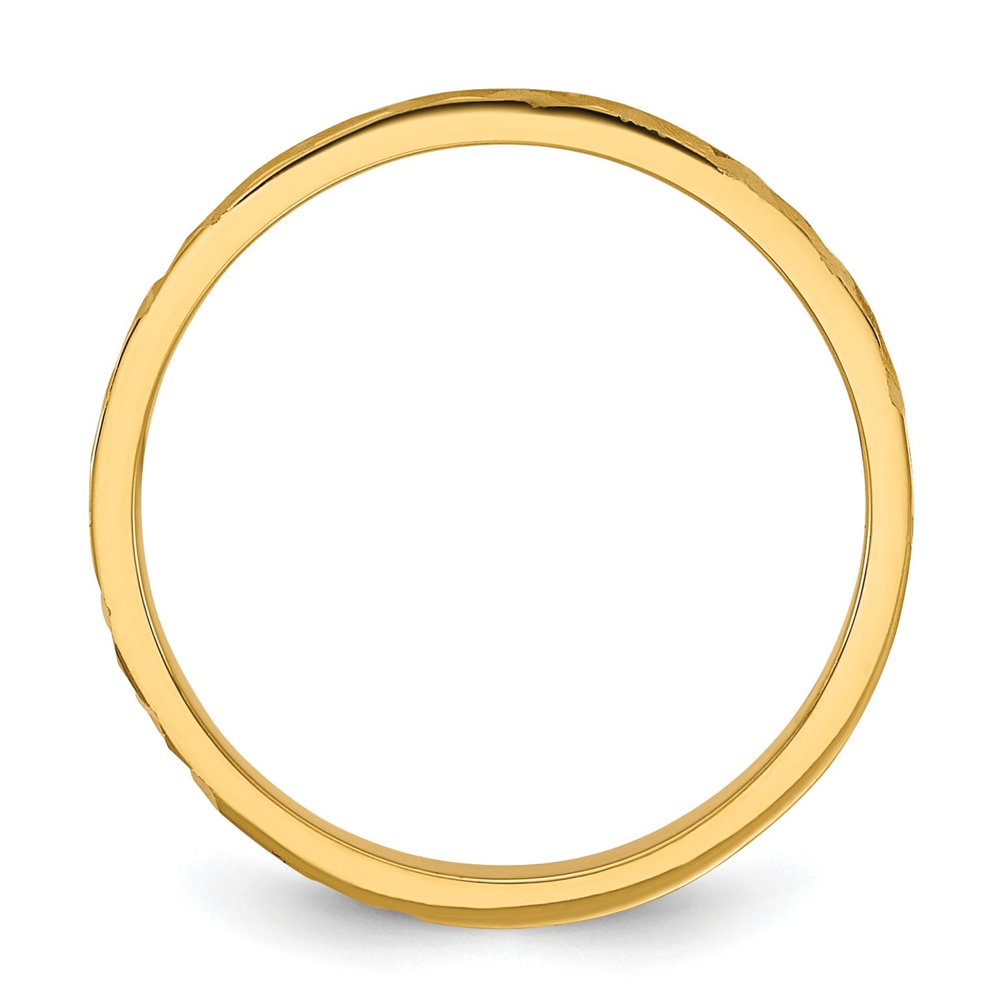 14K Madi K Diamond-cut Design 2mm Flat Band Size 3 Baby / Children's Ring