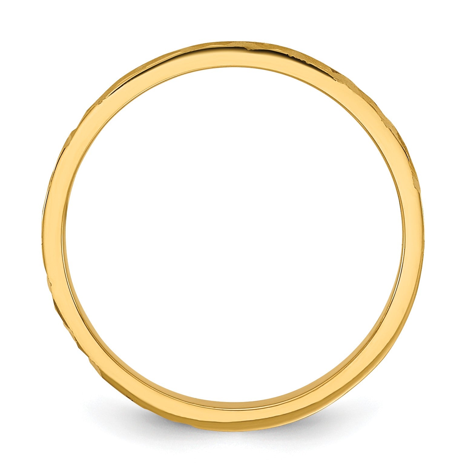 14K Madi K Diamond-cut Design 2mm Flat Band Size 3 Baby / Children's Ring