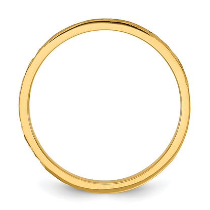 14K Madi K Diamond-cut Design 2mm Flat Band Size 3 Baby / Children's Ring