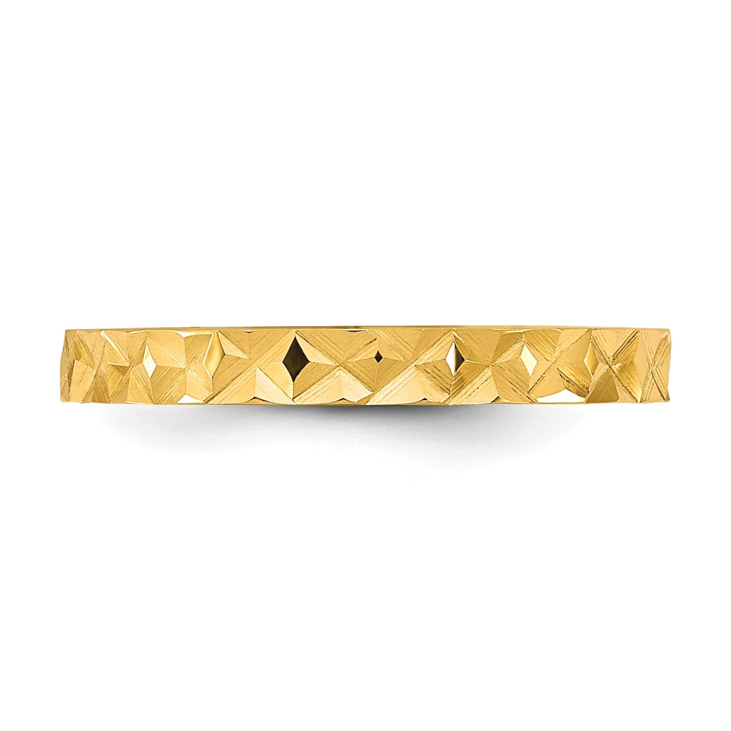14K Madi K Diamond-cut Design 2mm Flat Band Size 3 Baby / Children's Ring