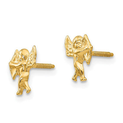 14k Madi K Polished Cupid Screwback Earrings