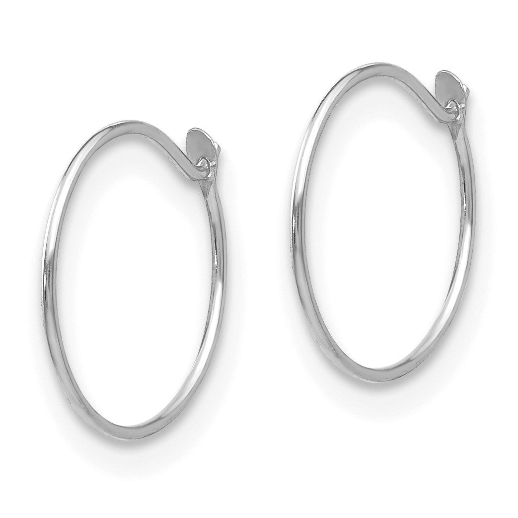 14k White Gold Madi K Small 1x9mm Endless Hoop Earrings