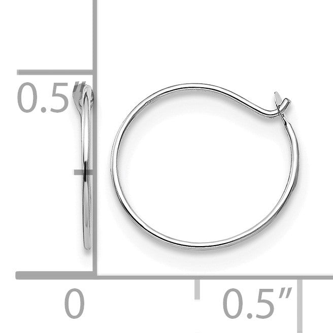 14k White Gold Madi K Small 1x9mm Endless Hoop Earrings