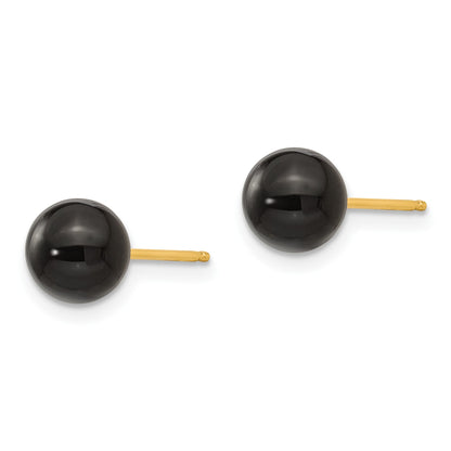 14k Madi K 6.00mm Onyx Bead Earrings
