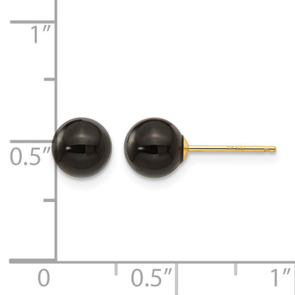 14k Madi K 6.00mm Onyx Bead Earrings