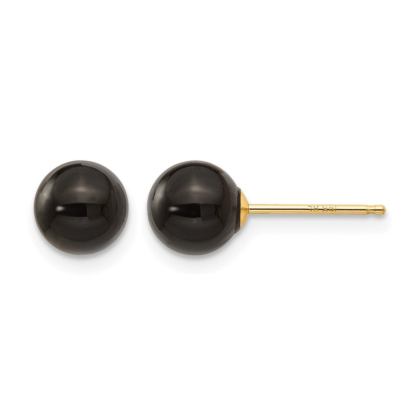 14k Madi K 6.00mm Onyx Bead Earrings