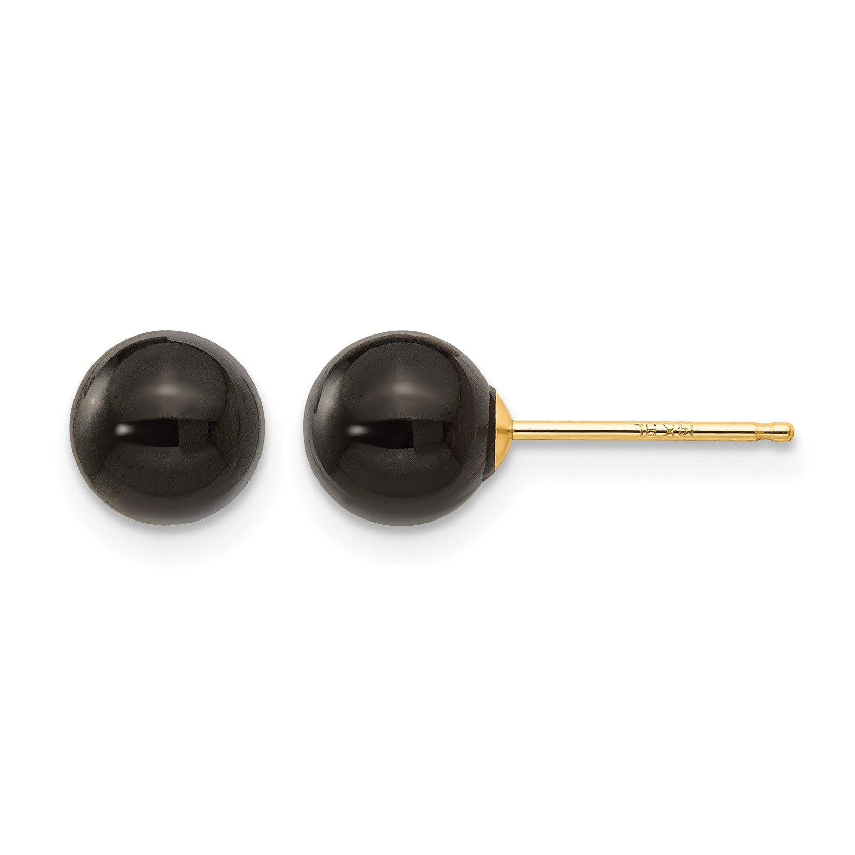 14k Madi K 6.00mm Onyx Bead Earrings