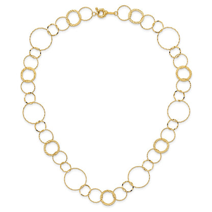 14K Yellow Combo Circle Chain