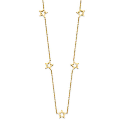 14K Yellow Gold Star w/2in Extension Necklace