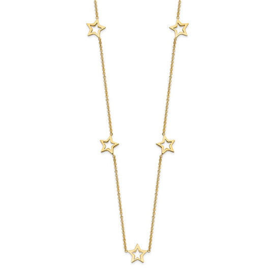 14K Yellow Gold Star w/2in Extension Necklace