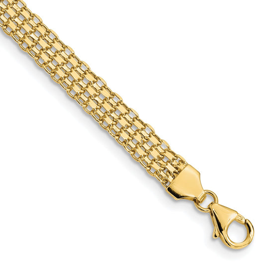14k Polished 6.2mm Fancy Bismark Link 8.25 inch Bracelet