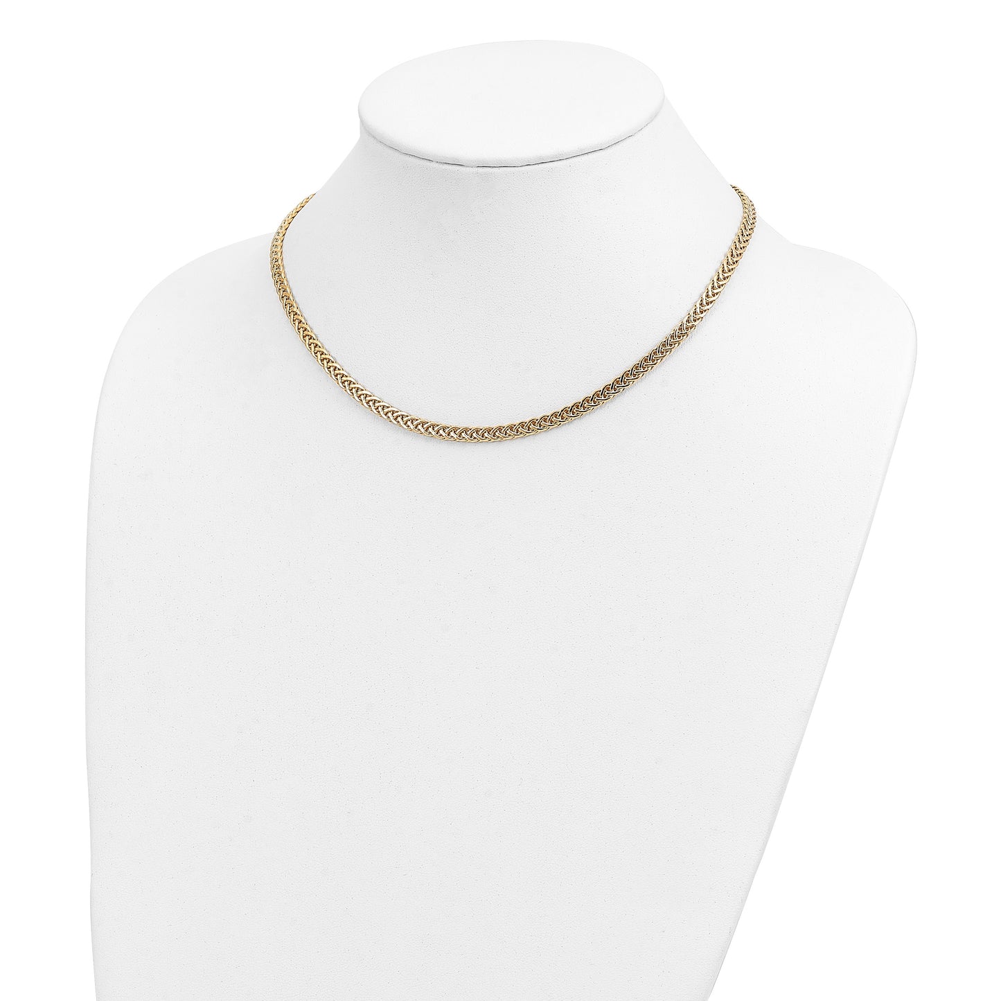 14k Polished 4.3mm Fancy Braided Link 17 inch Necklace