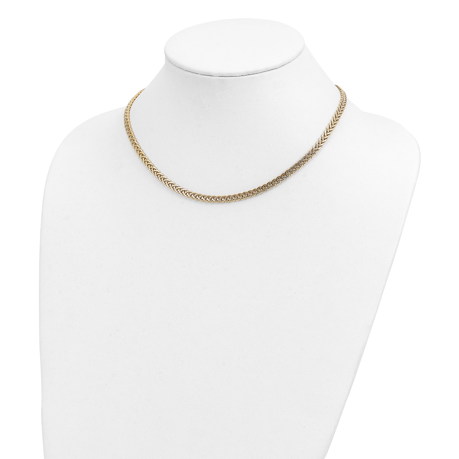 14k Polished 4.3mm Fancy Braided Link 17 inch Necklace