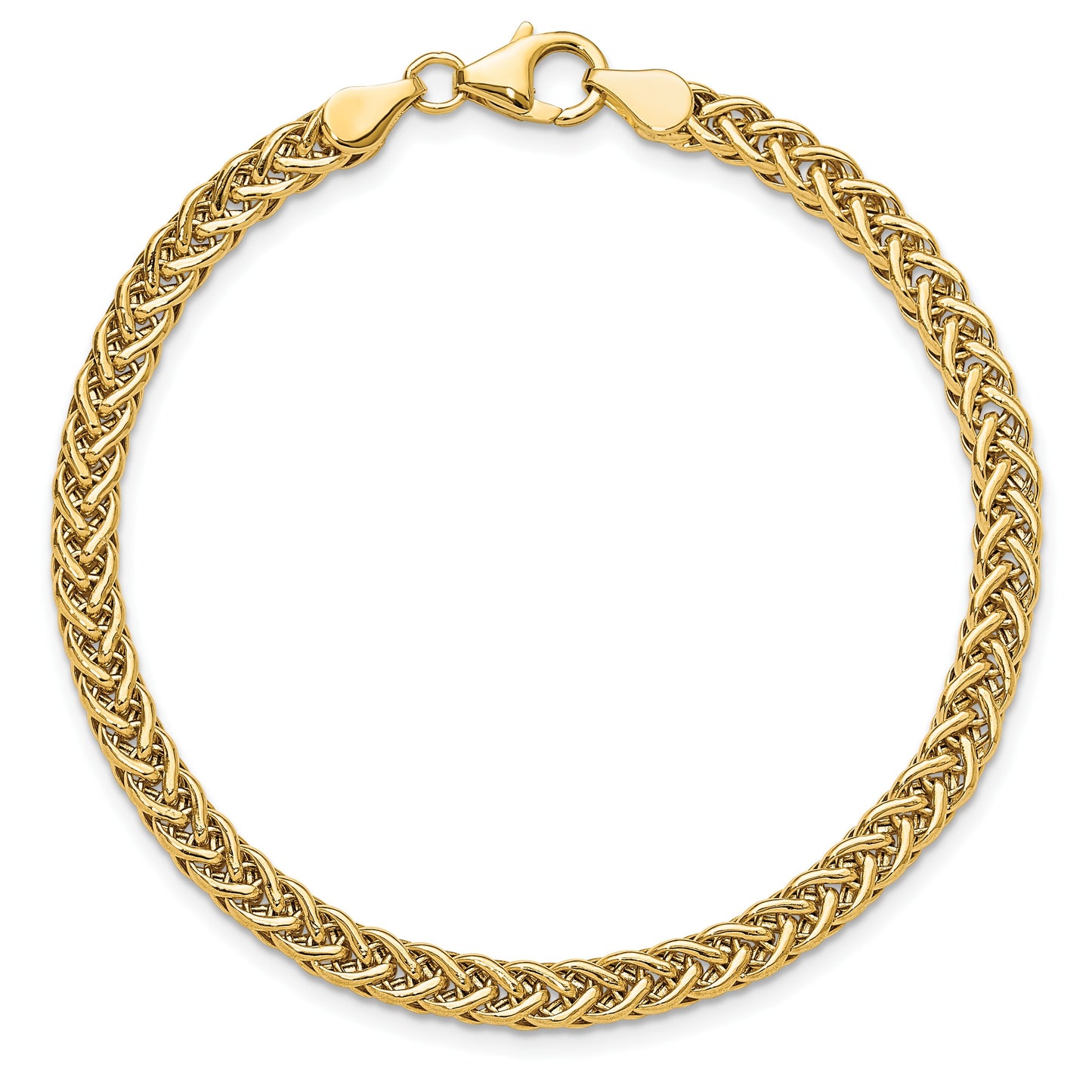 14k Polished 4.3mm Fancy Braided Link 7.5 inch Bracelet
