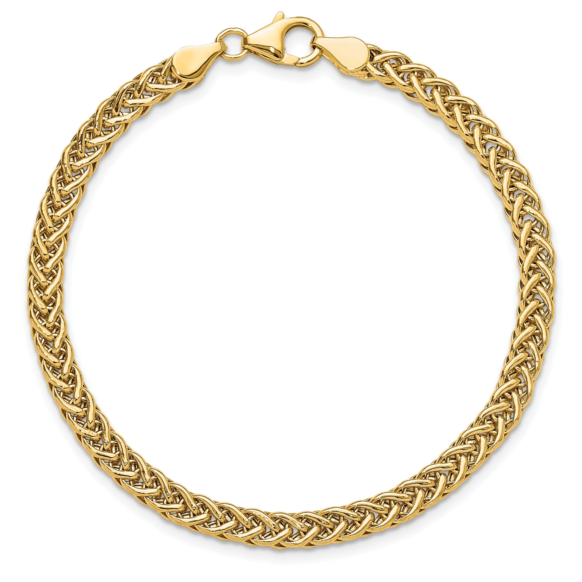 14k Polished 4.3mm Fancy Braided Link 7.5 inch Bracelet