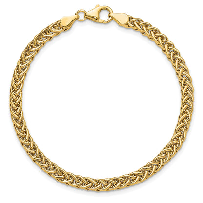 14k Polished 4.3mm Fancy Braided Link 7.5 inch Bracelet