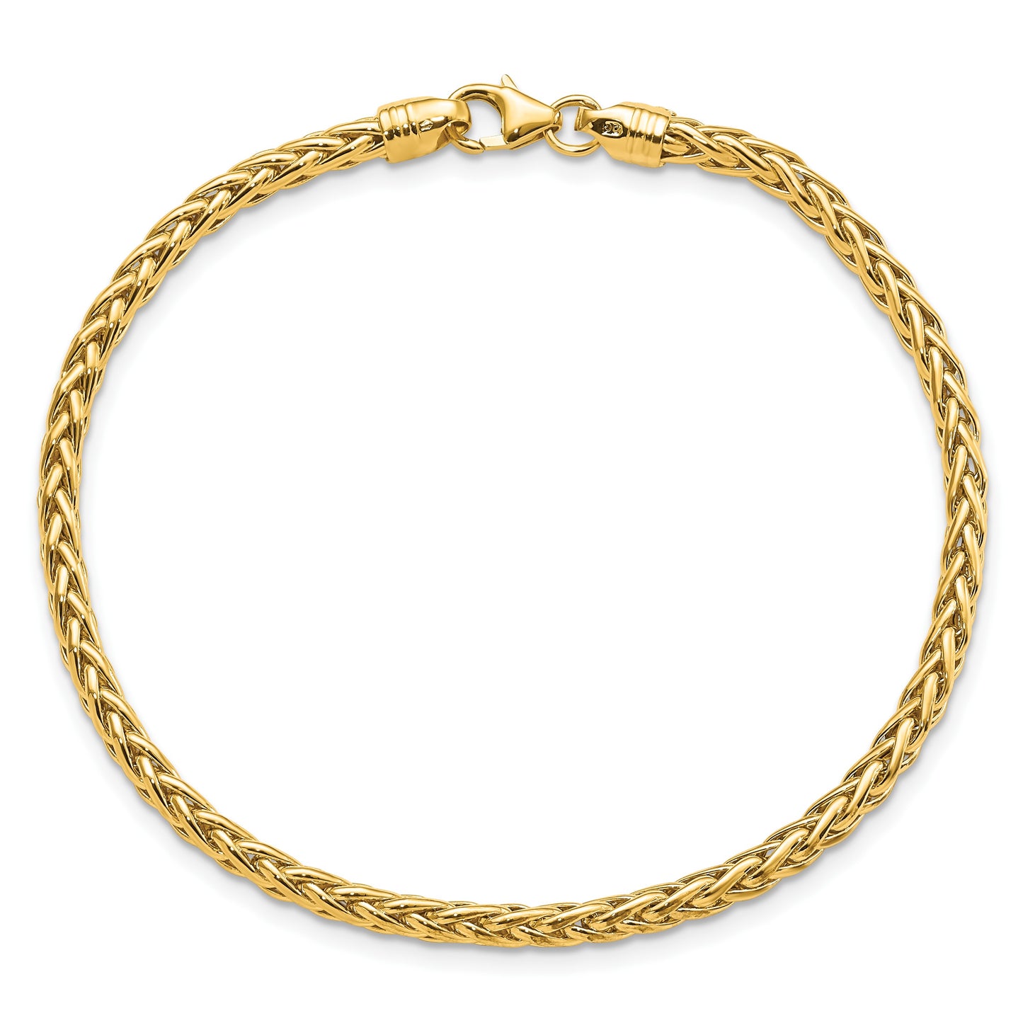 14k Polished 3mm Fancy Braided Link 7.5 inch Bracelet